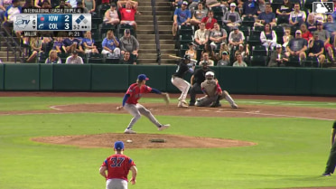 Tyresse Turner walks. Dayan Frias scores. Dom Nuñez to 3rd. Wild pitch by pitcher Shelby Miller.