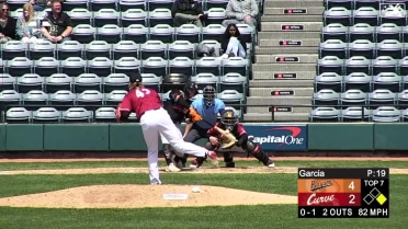 César Prieto hits an RBI double in the 7th inning