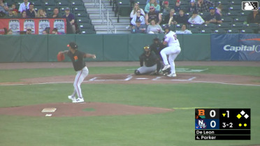 Aaron Parker singles on a ground ball to third baseman Brandon Butterworth. Jackson Hornung scores.