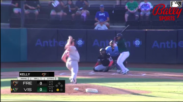 Adrian De Leon homers (3) on a fly ball to left field.
