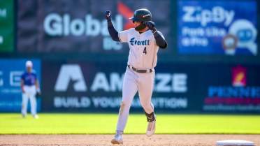 Brandon Eike homers (8) on a fly ball to left center field.