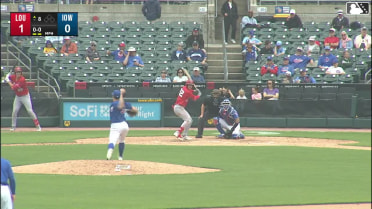 JJ Bleday triples (1) on a fly ball to right fielder Brett Bateman.