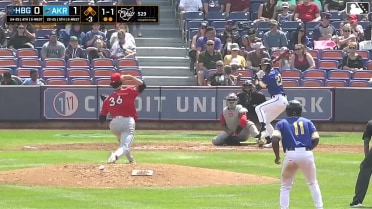 Dean Curley homers (5) on a fly ball to left center field. Jaison Chourio scores.