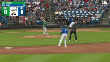 Jose Cerice singles on a line drive to right fielder Mason Neville. Asbel Gonzalez scores.