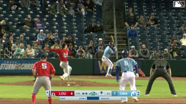 John Rave singles on a line drive to left fielder Ivan Johnson. Dustin Dickerson scores.