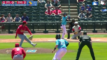 Carson Roccaforte singles on a ground ball to right fielder Miguel Ugueto. Canyon Brown scores. Justin Johnson to 3rd.