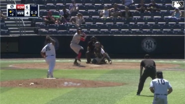 Eric Hartman doubles (18) on a sharp line drive to right fielder Camden Troyer. Tate Southisene scores.