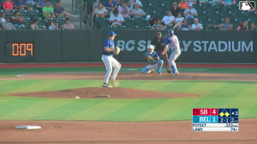Logan Poteet singles on a line drive to left fielder Colby Shade. Jose Escobar scores. Angel Cepeda out at 3rd on the throw, left fielder Colby Shade to third baseman Abrahan Ramirez.