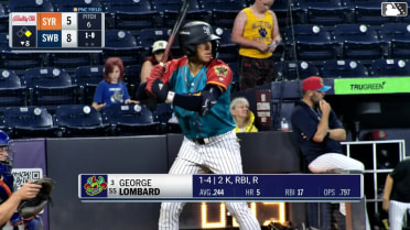 George Lombard Jr. singles on a soft ground ball to third baseman Christian Arroyo. Kenedy Corona scores. Duke Ellis to 3rd. George Lombard Jr. to 2nd. Throwing error by third baseman Christian Arroyo.