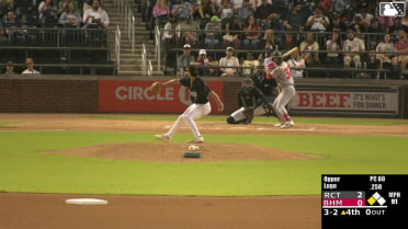 Matthew Lugo triples (2) on a fly ball to left fielder Drake Logan. Raudi Rodriguez scores.