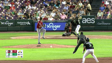 Kyle Henley triples (1) on a fly ball to left fielder Charles Davalan. Alfredo Alcantara scores.