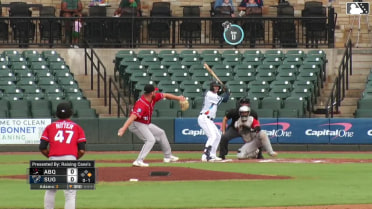 Cavan Biggio doubles (8) on a line drive to center fielder Drew Avans. Garret Guillemette scores. Cavan Biggio out at 3rd on the throw, center fielder Drew Avans to shortstop Ryan Ritter to third baseman Chad Stevens.