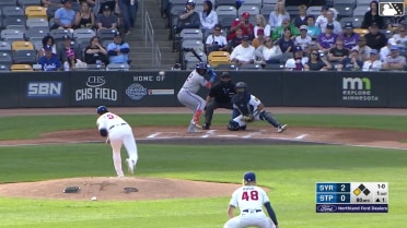 Vidal Bruján singles on a ground ball to right fielder Matt Wallner. Ronny Mauricio scores.
