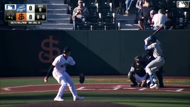 Joendry Vargas homers (3) on a fly ball to center field.