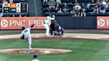 Spencer Jones singles on a soft line drive to left fielder MJ Melendez. Kenedy Corona scores. J.C. Escarra to 2nd.