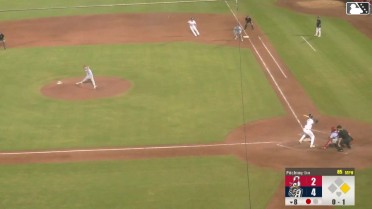 Luis Verdugo doubles (9) on a line drive to left fielder Zach Levenson. Kai Roberts scores.