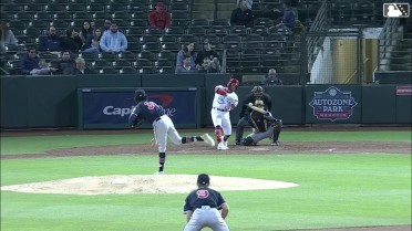César Prieto hits a two-run home run to right field 
