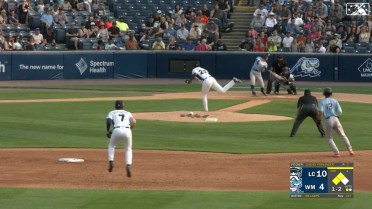 Joe Lampe smacks a three-run homer to right field