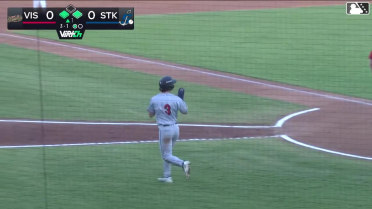 Pedro Blanco out on a sacrifice fly to center fielder Drew Burress. Carson Kerce scores.