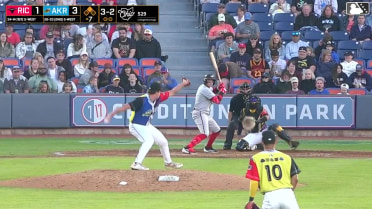 Diego Velasquez singles on a line drive to center fielder Nick Mitchell. Maui Ahuna scores.