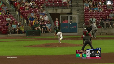 Yannic Walther singles on a ground ball to left fielder Miguel Briceno. Luis Lameda scores.