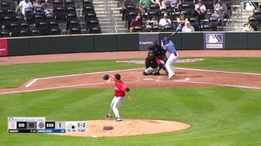 Karson Simas homers (1) on a fly ball to left field. Andy Garriola scores.