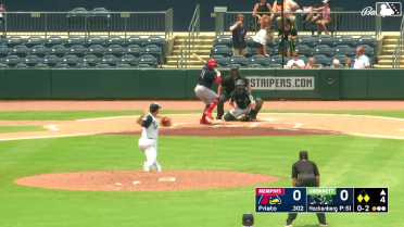 César Prieto flies into a sacrifice double play, right fielder DaShawn Keirsey Jr. to catcher Adam Zebrowski to shortstop Brett Wisely to first baseman Rowdy Tellez. Joshua Báez scores. Nolan Gorman out at 2nd.