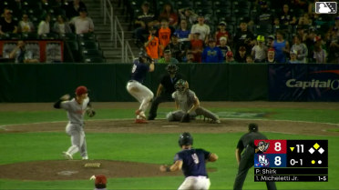 Jay Harry singles on a line drive to right fielder Lonnie White Jr. Nick Goodwin scores. Eddie Micheletti Jr. to 2nd.