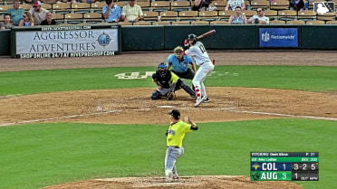 Alex Lodise homers (8) on a fly ball to left center field. Hayden Friese scores.