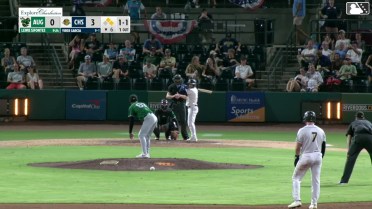 Yirer Garcia flies into a double play, right fielder Parker Brosius to second baseman Juan Mateo to shortstop Manuel Campos. Tom Poole out at 2nd.