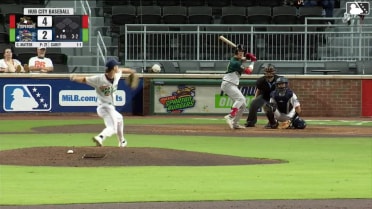Owen Carey homers (8) on a fly ball to center field.