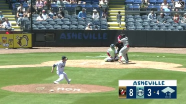 John Gil homers (6) on a line drive to left field.