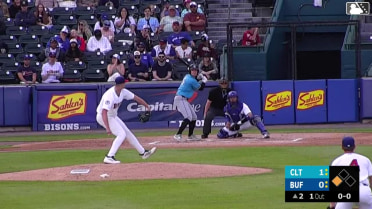Caden Connor singles on a sharp line drive to left fielder Carlos Mendoza. Dustin Harris scores.