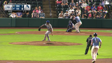 David Fry homers (3) on a line drive to left field. Cooper Ingle scores. Daniel Schneemann scores.
