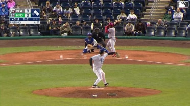 Dylan Campbell doubles (6) on a line drive to center fielder Conner Capel. Raylin Heredia scores. Austin Murr to 3rd.