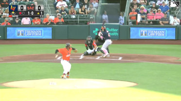 Tommy White singles on a ground ball to center fielder Turner Hill. Joshua Kuroda-Grauer scores.