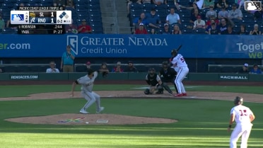 Kristian Robinson reaches on a fielding error by third baseman Christian Moore. Jacob Amaya scores. Angel Ortiz to 3rd. Fielding error by third baseman Christian Moore.