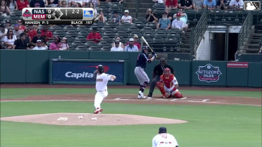 Tyler Black homers (2) on a fly ball to right field.