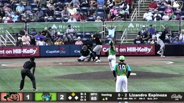 Lizandro Espinoza singles on a line drive to left fielder Brendan Jones. Patrick Clohisy scores.