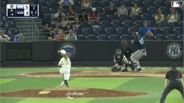 Elijah Green singles on a soft ground ball to third baseman Roderick Arias. Angel Feliz scores.