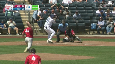 Griffin Lockwood-Powell out on a sacrifice fly to center fielder Jared Sundstrom. Kyle Nevin scores.