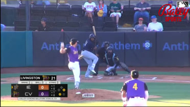Starlin Aguilar doubles (13) on a line drive to left fielder Abdias De La Cruz. Dustin Crenshaw scores.
