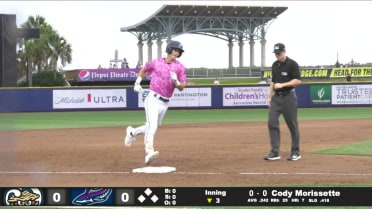 Cody Morissette lines a solo home run to right field