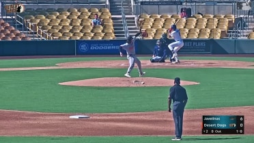 Chase Harlan homers (1) on a fly ball to left center field.