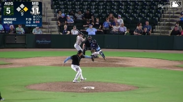 Dallas Macias homers (5) on a line drive to right field. Luis Guanipa scores.