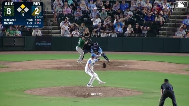 Dallas Macias out on a sacrifice fly to center fielder Alexey Lumpuy. Juan Mateo scores.