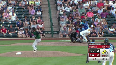 Ryan Wideman singles on a ground ball to right fielder Jose Meza. Carlos Rodriguez scores. Zach Evans scores.