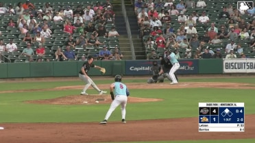Gregory Barrios triples (1) on a line drive to center fielder Jacob Hurtubise, deflected by left fielder Mike Boeve. Émilien Pitre scores.