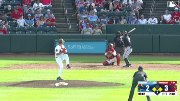 Maddux Houghton singles on a line drive to left fielder Zach Levenson. Caleb Roberts scores. Murphy Stehly to 2nd.
