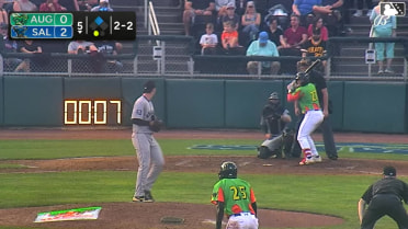 Franklin Primera singles on a ground ball to right fielder Conor Essenburg. Andrews Opata scores.